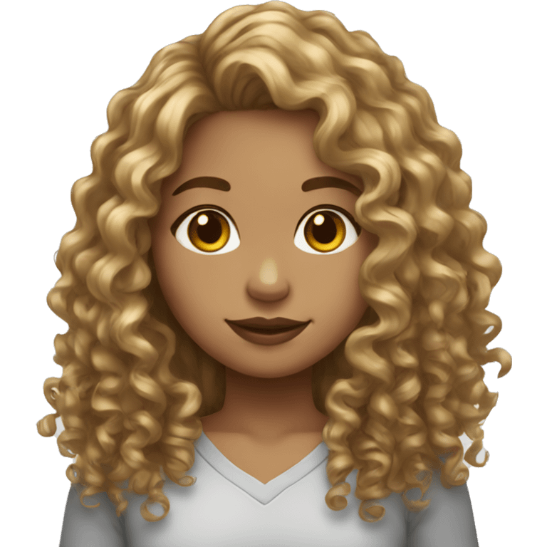 light skin girl long curly hairs emoji