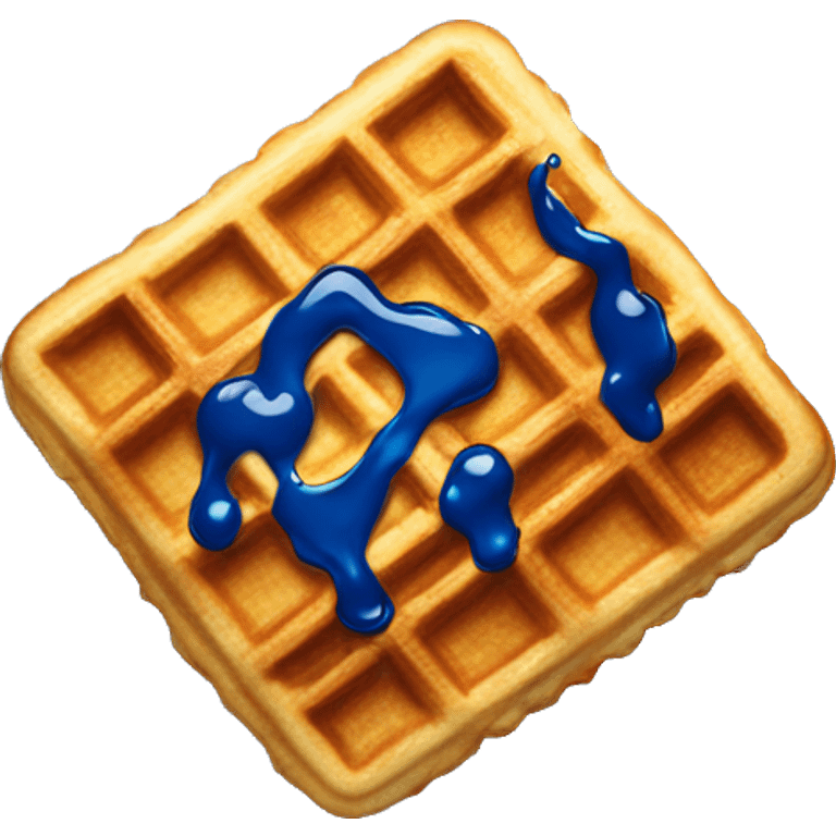 Waffle with blue syrup  emoji