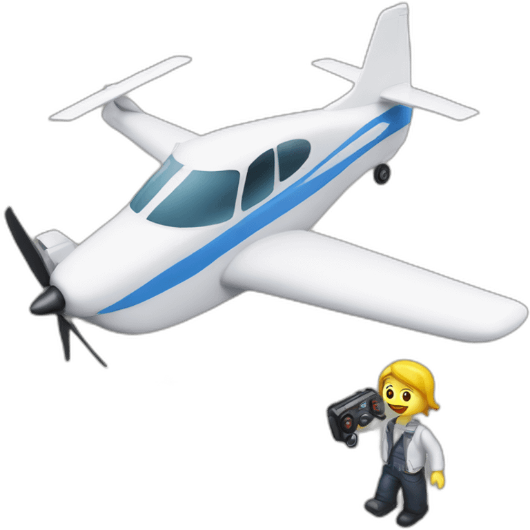 rc plane with a people flying him with controller emoji