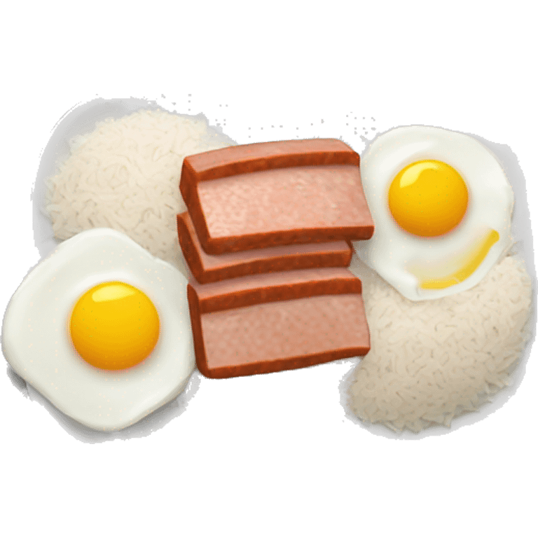 A plate of spam, eggs and rice  emoji