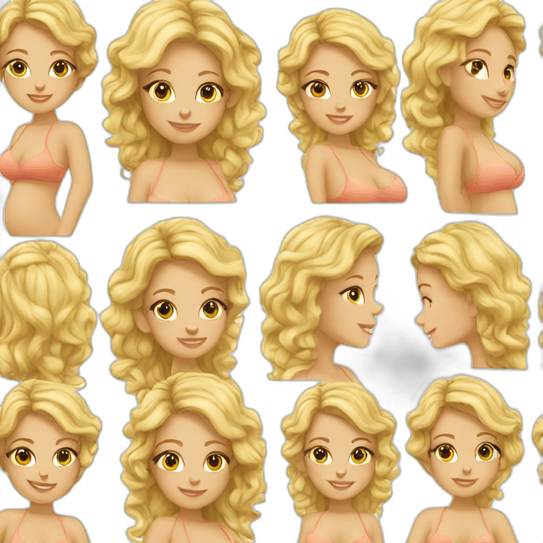 adorable pregnant blond full body women with beach-wave-hair emoji