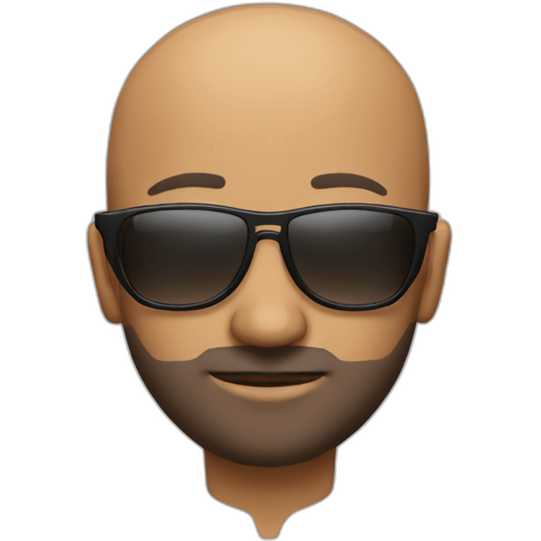 Bald man with small beard and sun glasses emoji