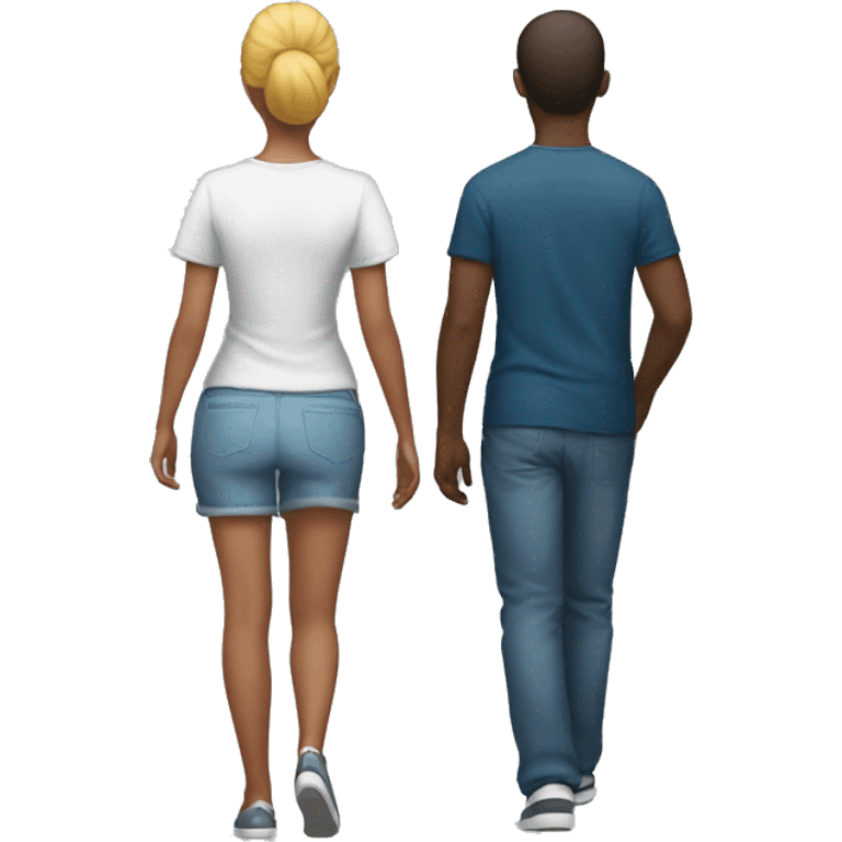 Couple from behind walking emoji