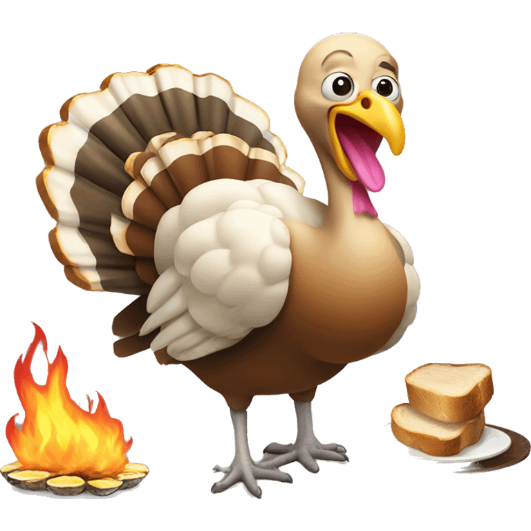 Turkey with Burning toast + oysters emoji