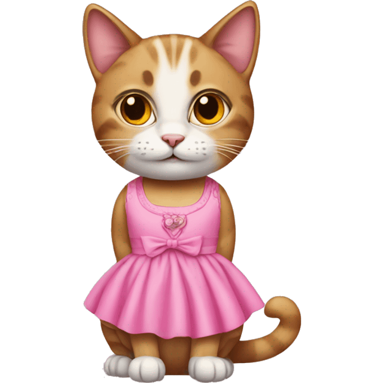 Cat wearing pink dress emoji