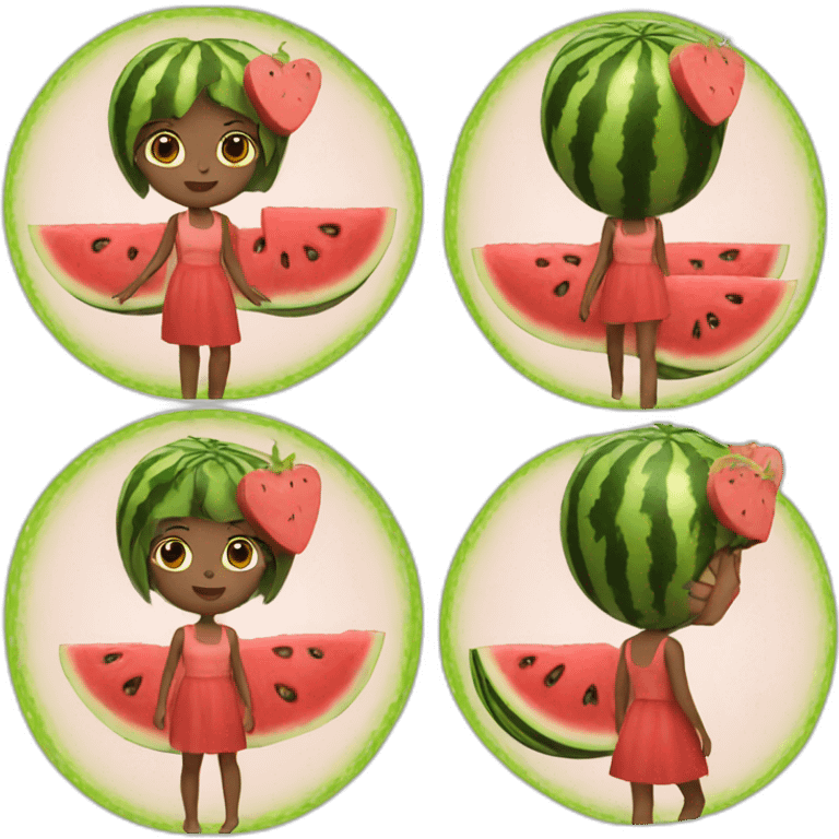 Watermelon girl emoji