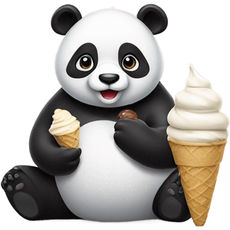 Panda eating ice cream emoji