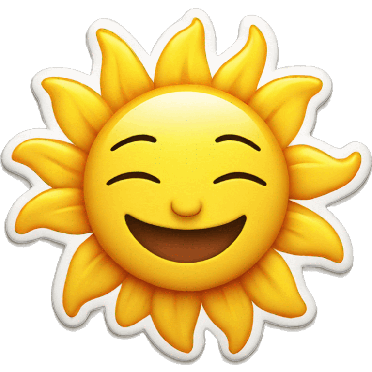 Sun emoji sticker for kids textbook emoji