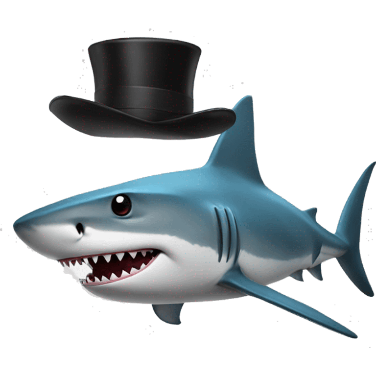 shark wit tophat emoji