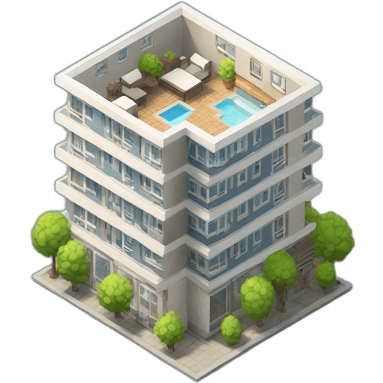 3d-isometric-City-Apartment emoji