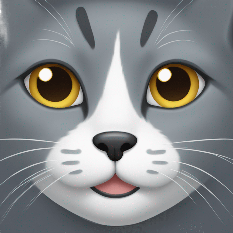 Grey cat with white nose emoji