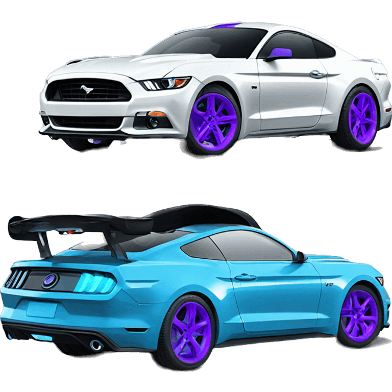 2017 ford mustang grabber blue with purple wheels emoji