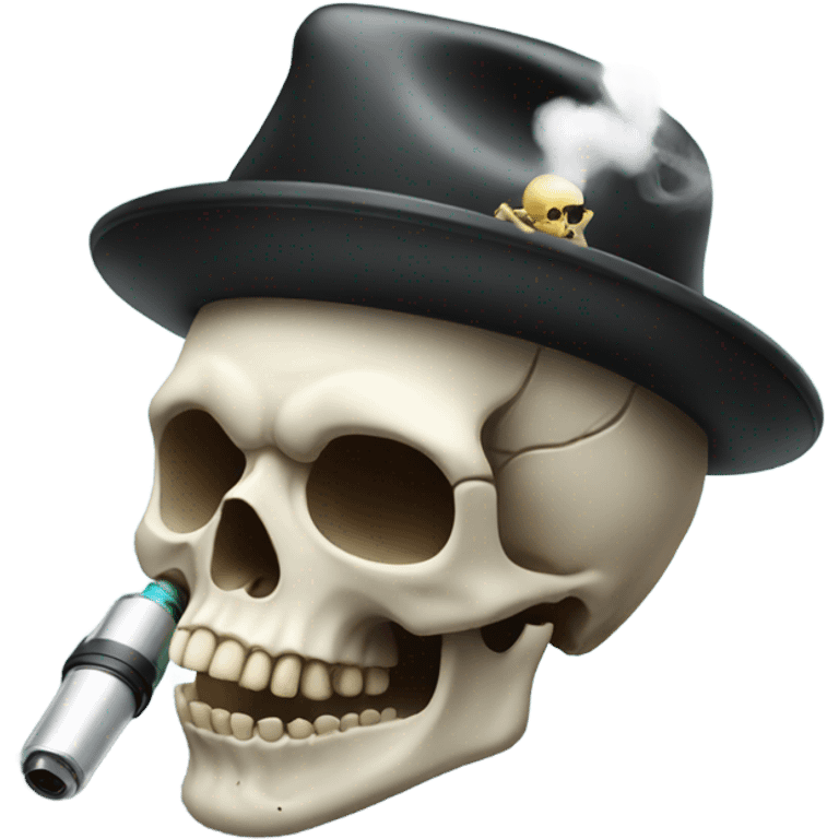 Skull with a vape emoji