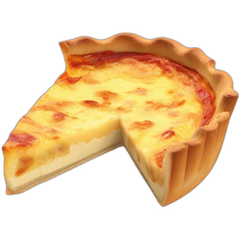 Quiche lorraine slice isometric view emoji