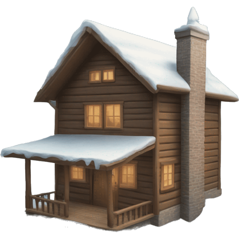 Winter cabin house emoji