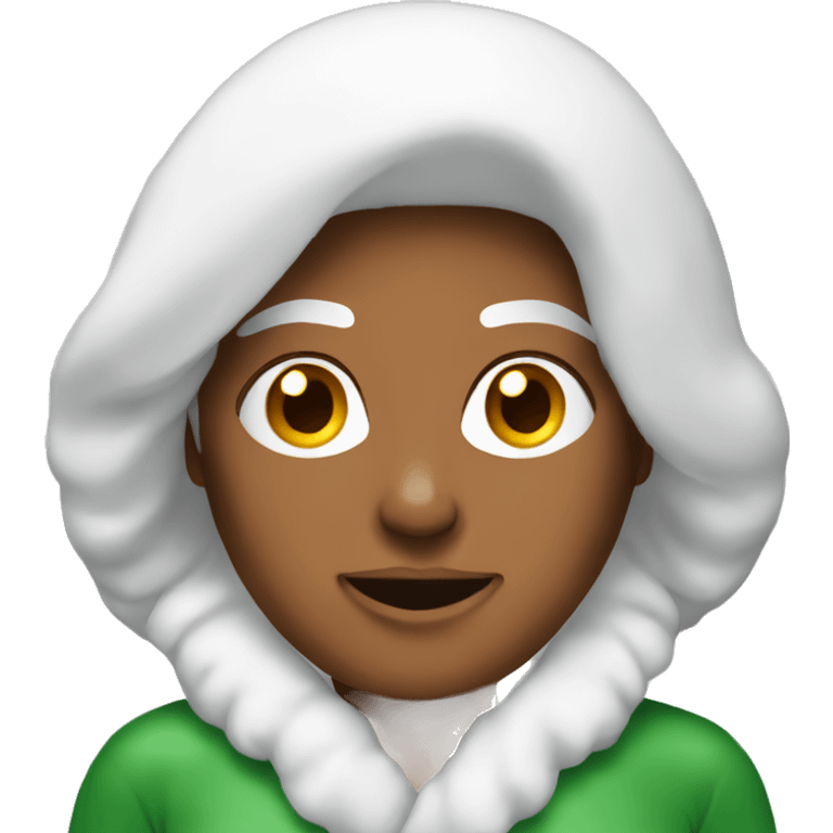 Woman as Santa clause with the beard emoji