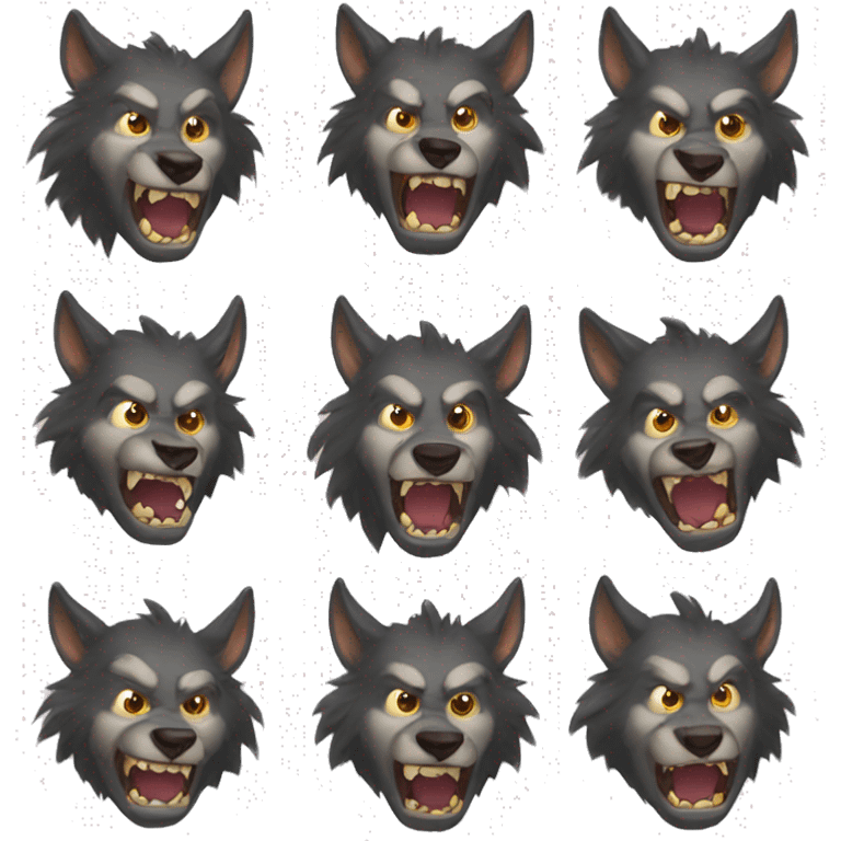 Werewolf transforming emoji