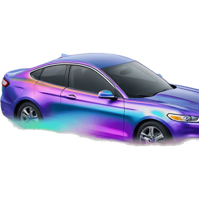 Holographic oil slick rainbow oilslick ford car emoji