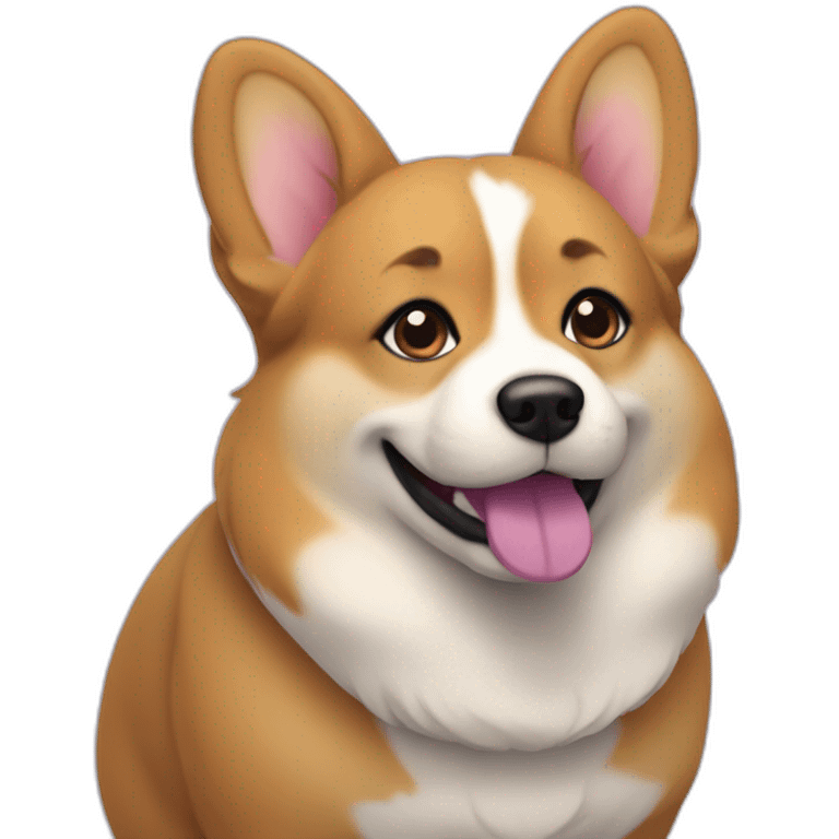 fat corgi, purple hair girl emoji