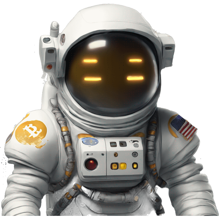 small bitcoin robot moon profit astronaut emoji