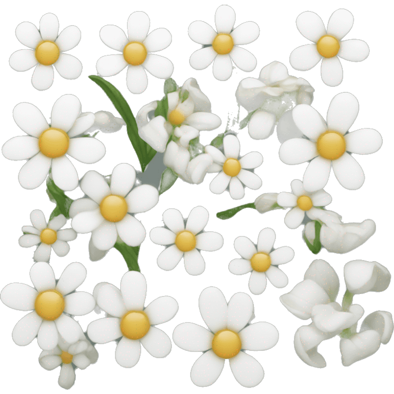 white flowers  emoji