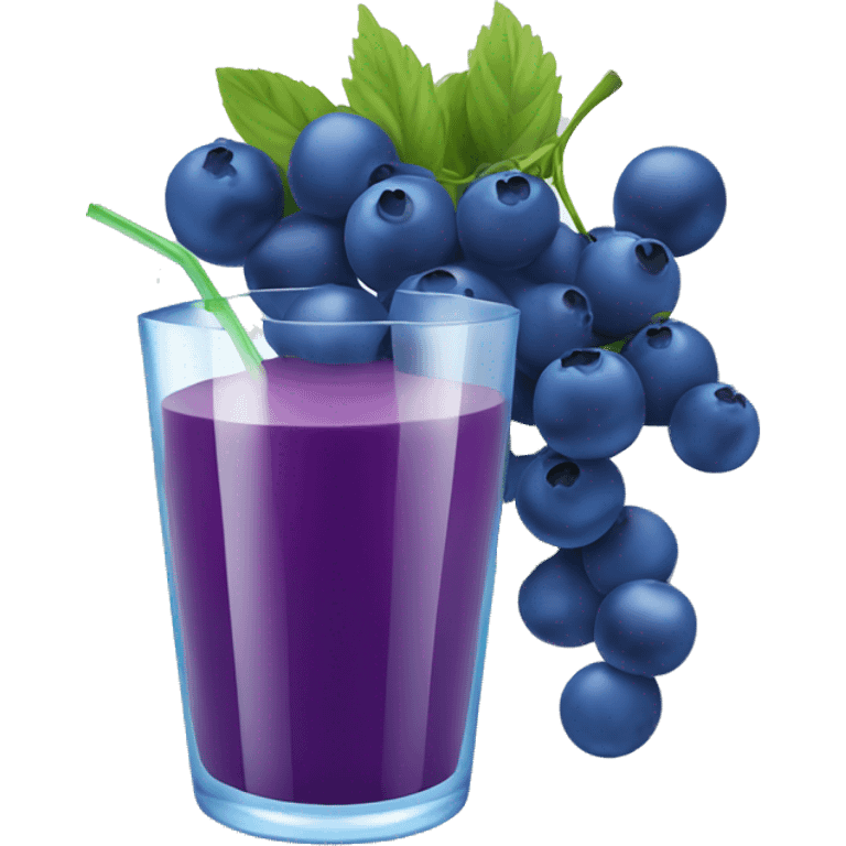 Blue berries being juiced emoji