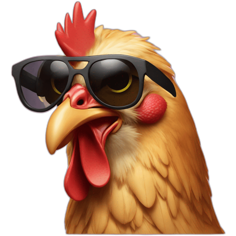 Chicken with sunglasses  emoji