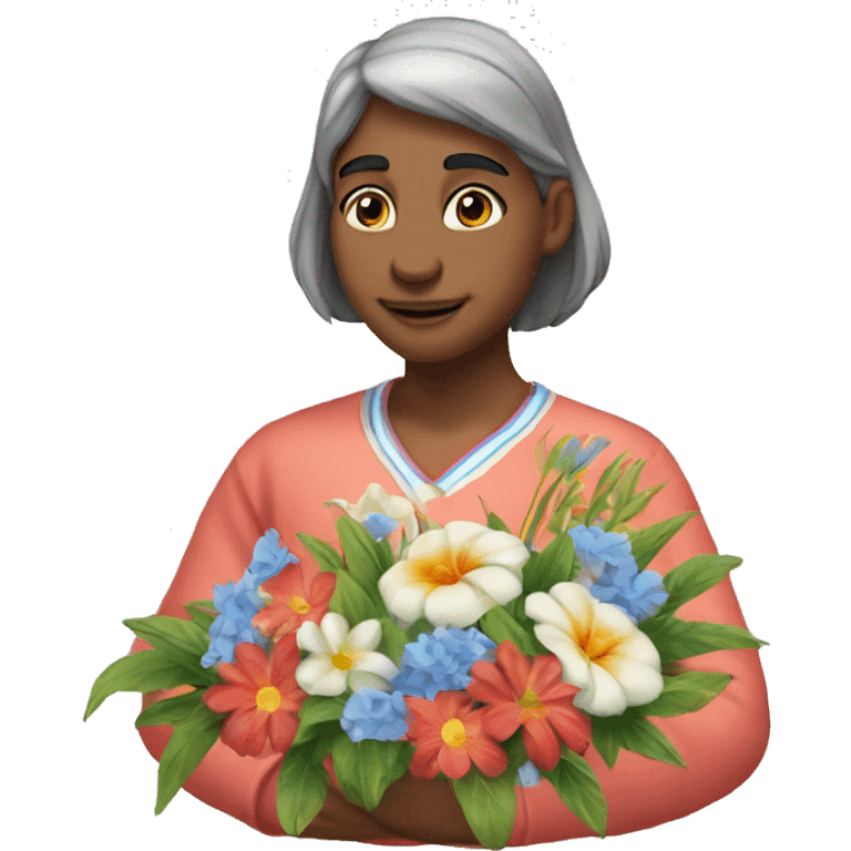 Delfín con flores emoji