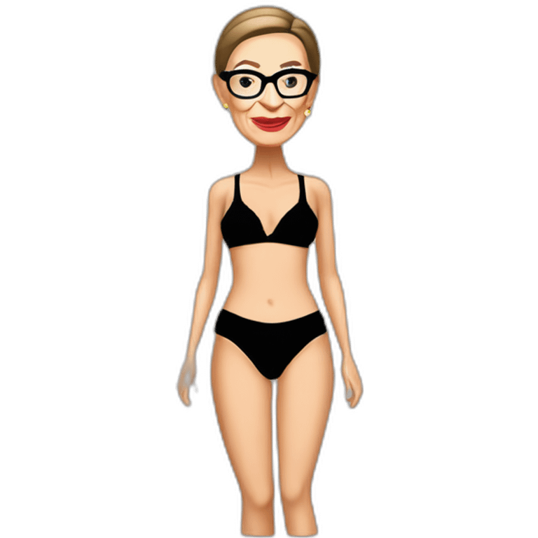 sexy ruth bader ginsburg wearing only a bikini bottoms (full body, ios17) emoji