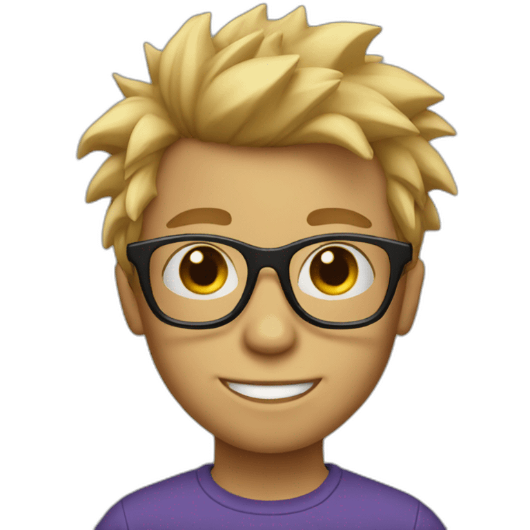 boy with glasses and blond spikey hair emoji