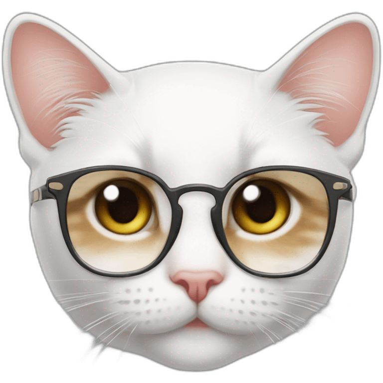 joven piel blanca gafas con gato emoji