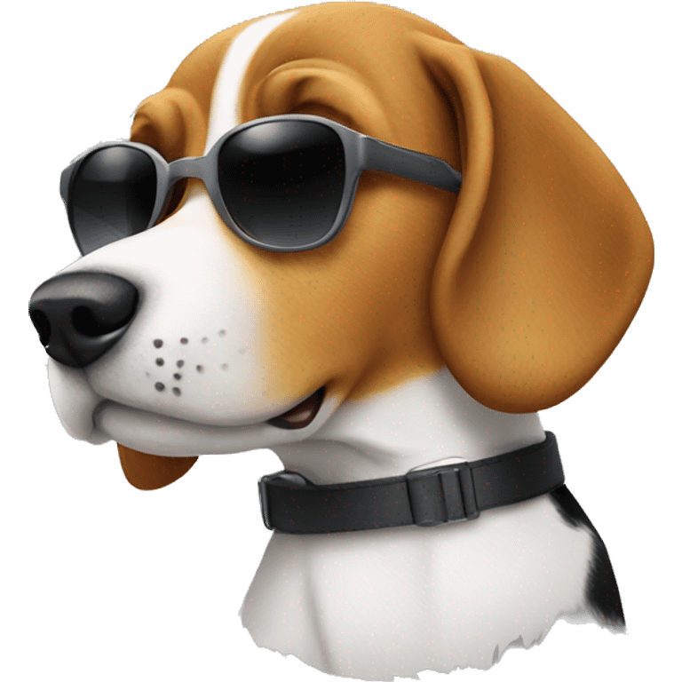 Beagle dog with sunglasses emoji