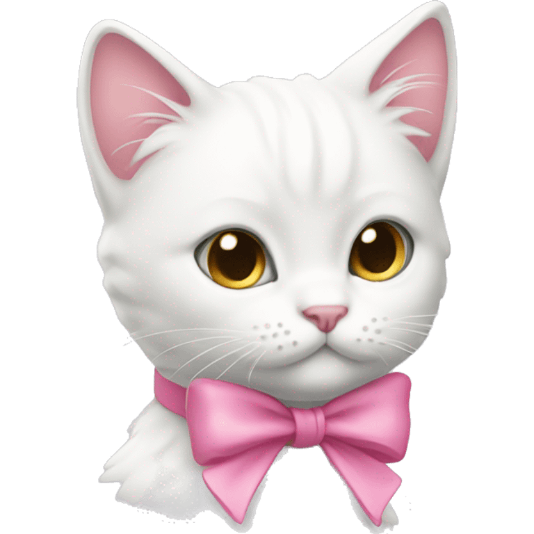 white kitty with pink bow emoji