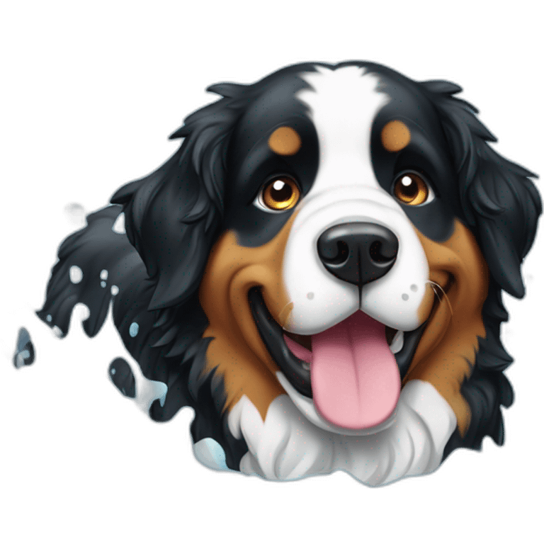 bernese mountaind dog is completly wet emoji