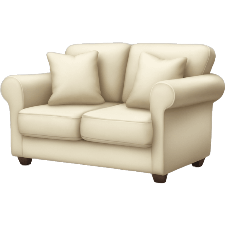 Inviting loveseat comfy pillows cream emoji