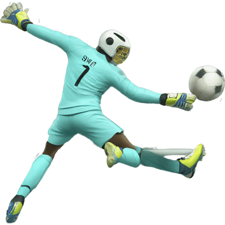 Goalkeeper save on moon emoji