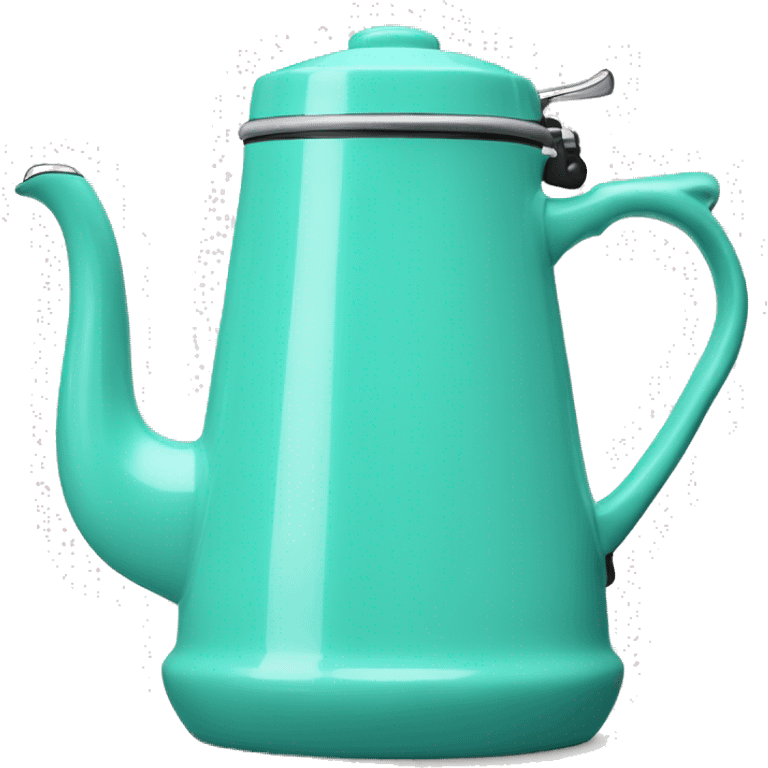 Realistic isolated tiffany blue camping coffee pot emoji