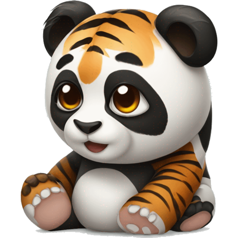 Panda with tiger body emoji