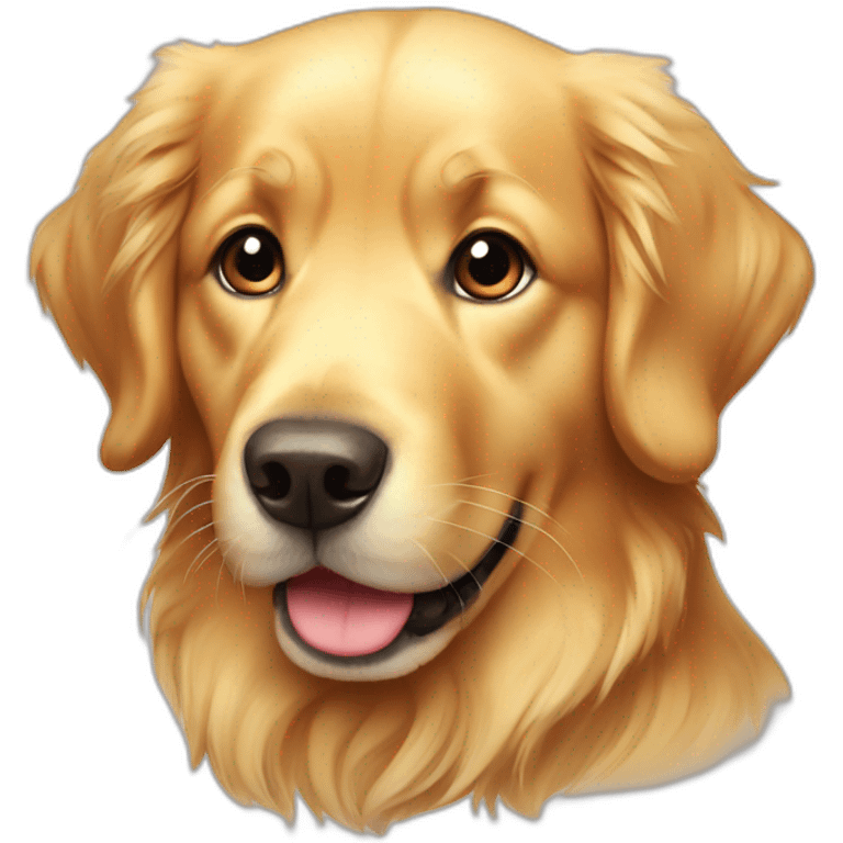 Golden retriever with cute eyes emoji