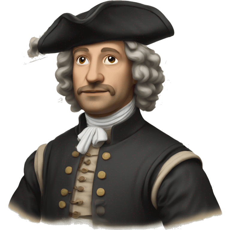 Photorealistic 17th century engineer with drawings emoji