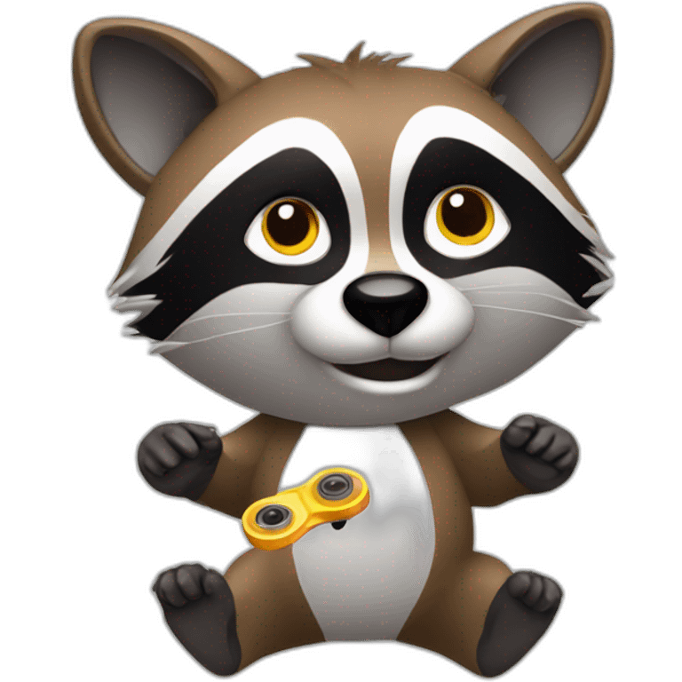 racoon on a hand spinner emoji