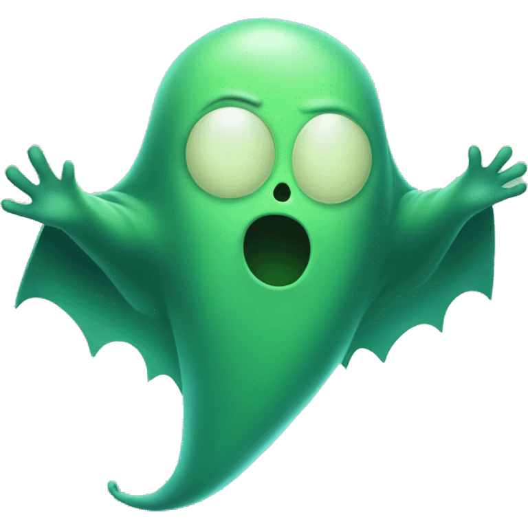 Green Ghost flying emoji