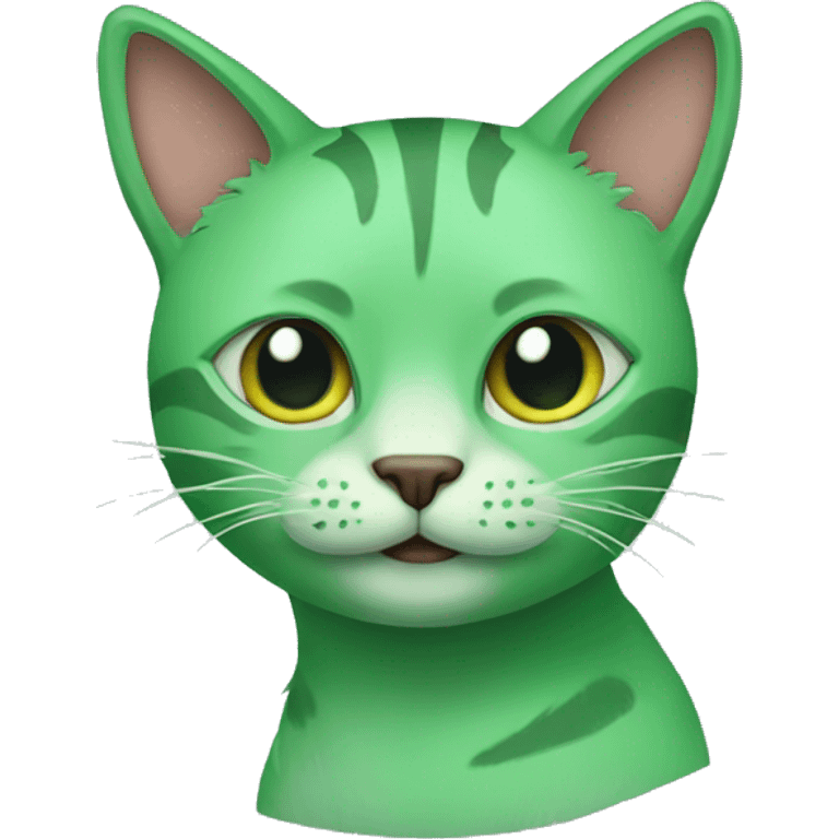 Green cat  emoji