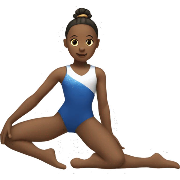 A gymnast sitting in a split emoji