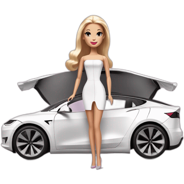 tesla car barbie design emoji