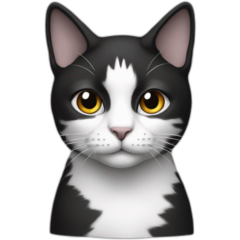 Cat black white emoji