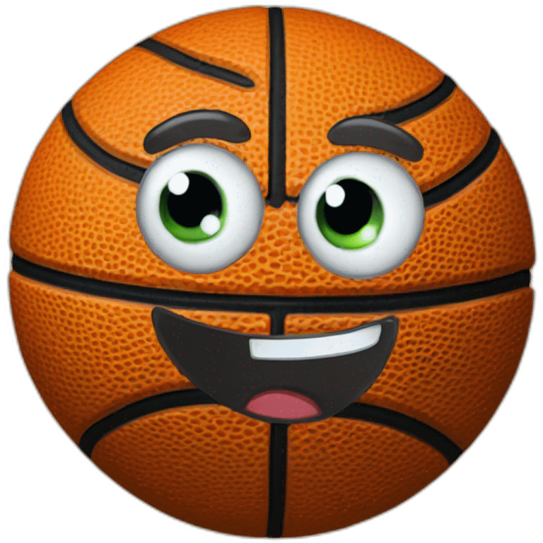 ball of basketball with eyes emoji