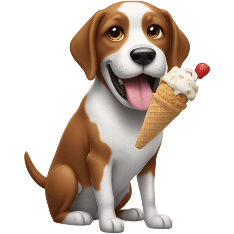 Dog eating ice cream emoji