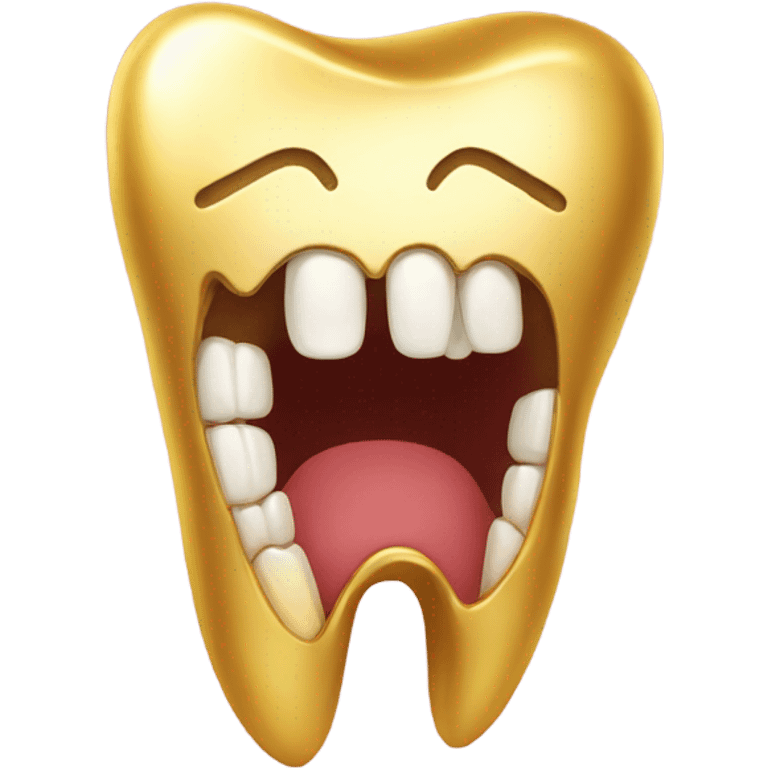 Golden tooth with a gold tooth emoji