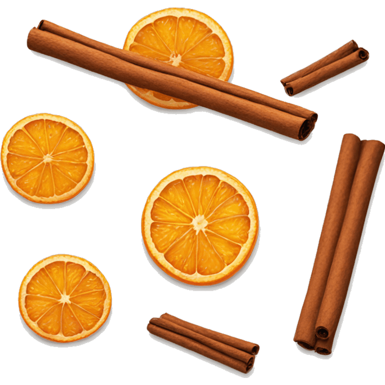 A dried orange and a cinnamon stick emoji